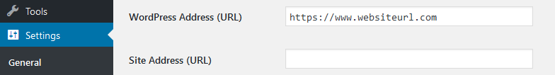 Wordpress Site URL Admin Access